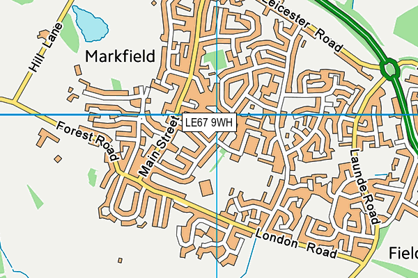 LE67 9WH map - OS VectorMap District (Ordnance Survey)