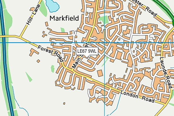 LE67 9WL map - OS VectorMap District (Ordnance Survey)