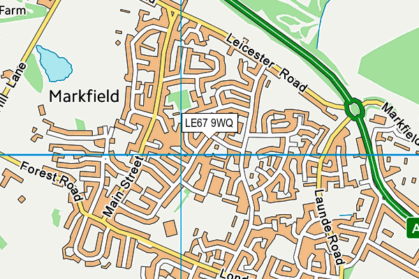 LE67 9WQ map - OS VectorMap District (Ordnance Survey)