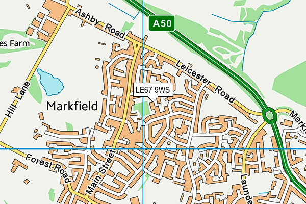 LE67 9WS map - OS VectorMap District (Ordnance Survey)