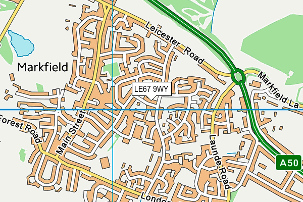LE67 9WY map - OS VectorMap District (Ordnance Survey)