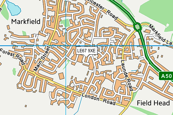 LE67 9XE map - OS VectorMap District (Ordnance Survey)