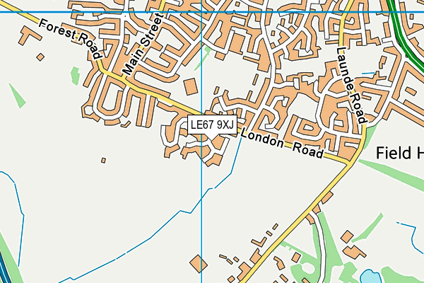 LE67 9XJ map - OS VectorMap District (Ordnance Survey)