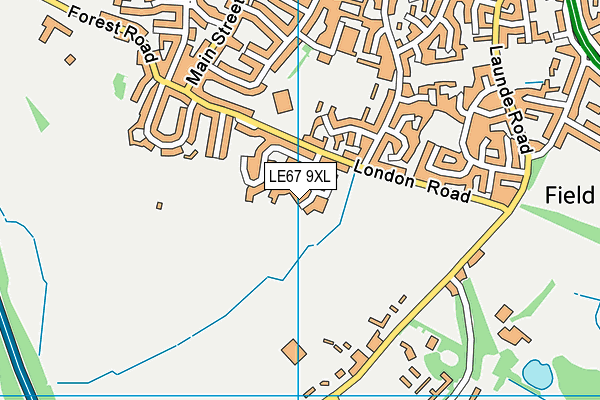 LE67 9XL map - OS VectorMap District (Ordnance Survey)