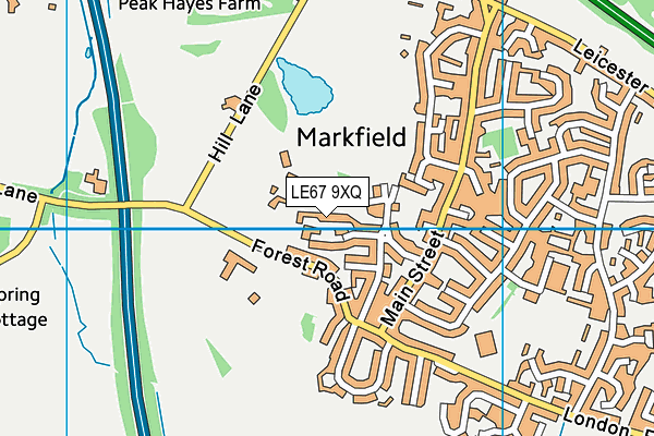 LE67 9XQ map - OS VectorMap District (Ordnance Survey)