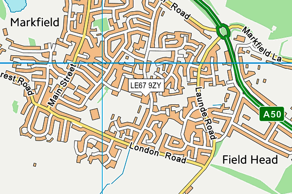 LE67 9ZY map - OS VectorMap District (Ordnance Survey)