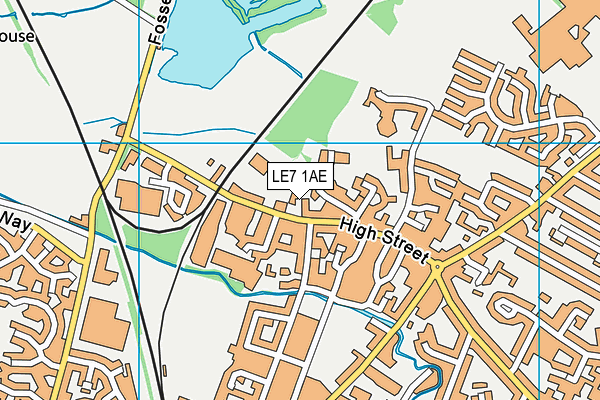 LE7 1AE map - OS VectorMap District (Ordnance Survey)