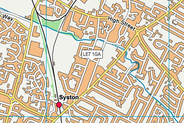 LE7 1GA map - OS VectorMap District (Ordnance Survey)