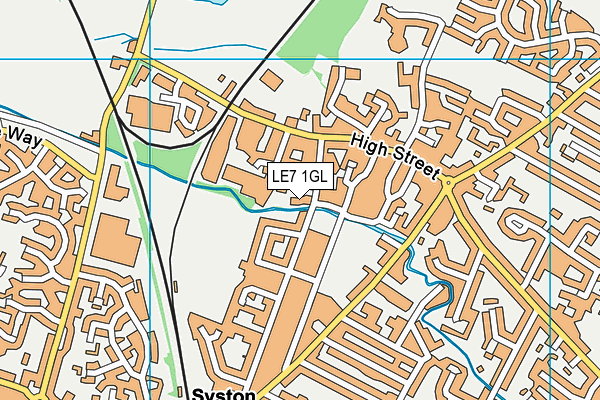 LE7 1GL map - OS VectorMap District (Ordnance Survey)