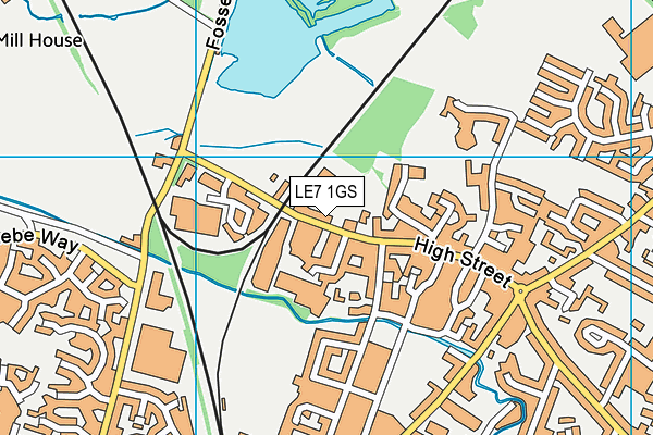 LE7 1GS map - OS VectorMap District (Ordnance Survey)