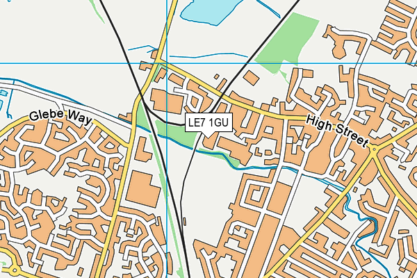 LE7 1GU map - OS VectorMap District (Ordnance Survey)