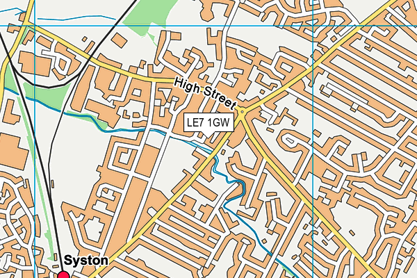 LE7 1GW map - OS VectorMap District (Ordnance Survey)