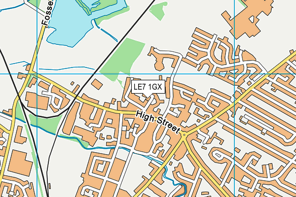 LE7 1GX map - OS VectorMap District (Ordnance Survey)