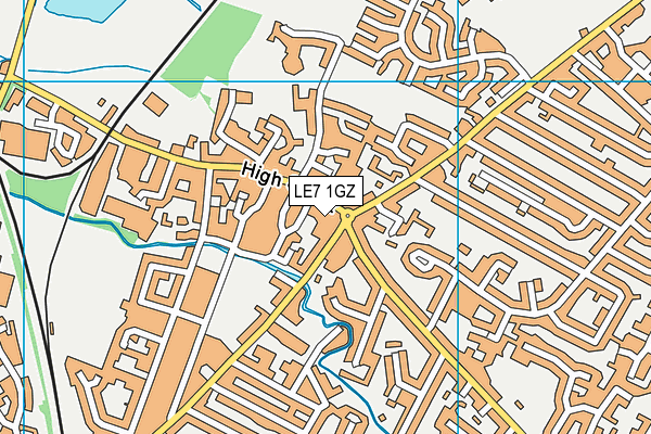LE7 1GZ map - OS VectorMap District (Ordnance Survey)