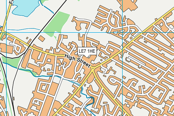 LE7 1HE map - OS VectorMap District (Ordnance Survey)