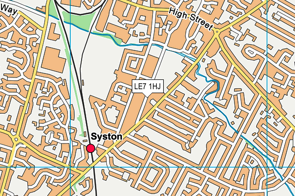 LE7 1HJ map - OS VectorMap District (Ordnance Survey)