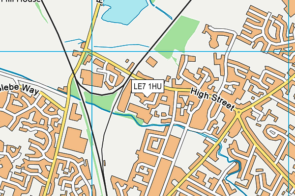 LE7 1HU map - OS VectorMap District (Ordnance Survey)
