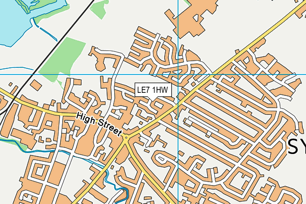LE7 1HW map - OS VectorMap District (Ordnance Survey)