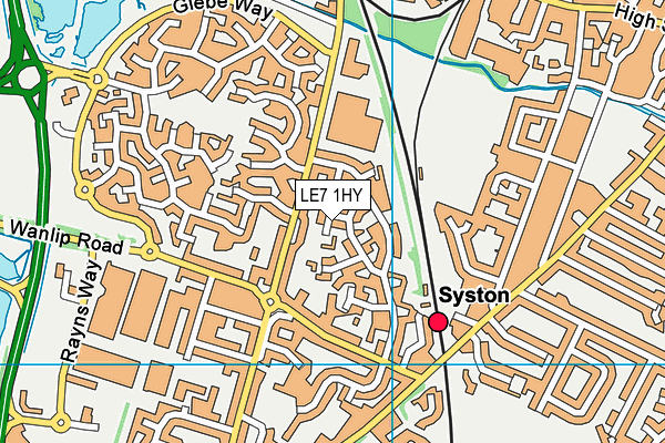 LE7 1HY map - OS VectorMap District (Ordnance Survey)