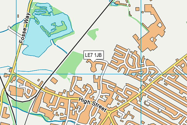 LE7 1JB map - OS VectorMap District (Ordnance Survey)