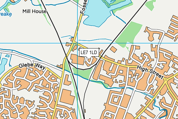 LE7 1LD map - OS VectorMap District (Ordnance Survey)