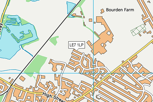 LE7 1LP map - OS VectorMap District (Ordnance Survey)