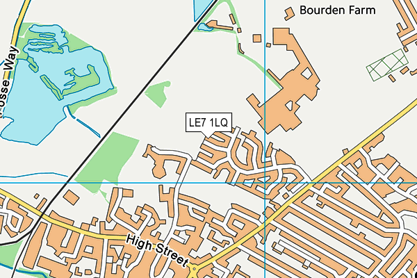 LE7 1LQ map - OS VectorMap District (Ordnance Survey)
