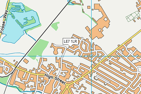 LE7 1LR map - OS VectorMap District (Ordnance Survey)