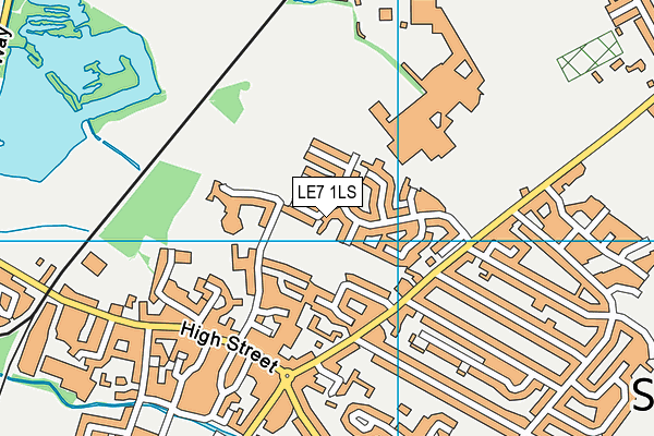 LE7 1LS map - OS VectorMap District (Ordnance Survey)