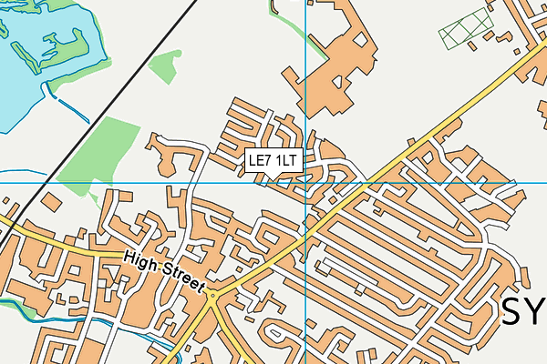 LE7 1LT map - OS VectorMap District (Ordnance Survey)