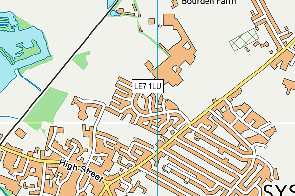 LE7 1LU map - OS VectorMap District (Ordnance Survey)