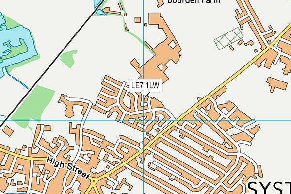 LE7 1LW map - OS VectorMap District (Ordnance Survey)
