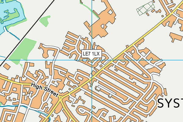 LE7 1LX map - OS VectorMap District (Ordnance Survey)