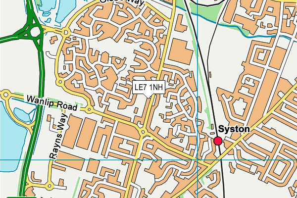 LE7 1NH map - OS VectorMap District (Ordnance Survey)