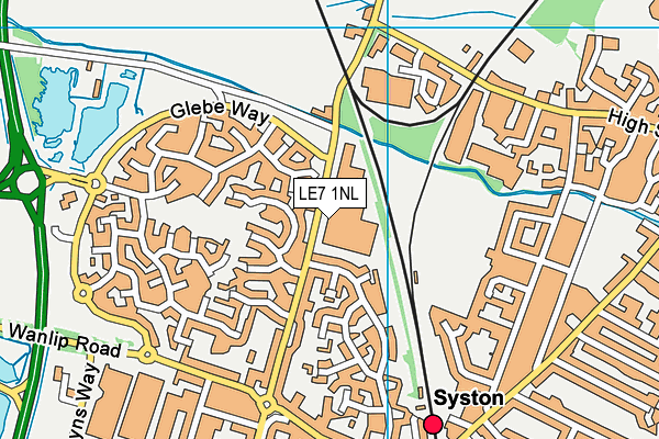 LE7 1NL map - OS VectorMap District (Ordnance Survey)
