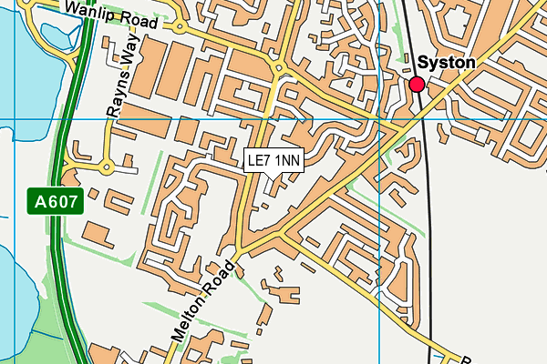 LE7 1NN map - OS VectorMap District (Ordnance Survey)