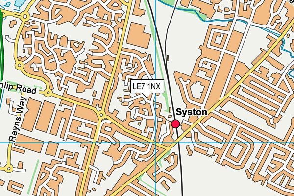 LE7 1NX map - OS VectorMap District (Ordnance Survey)