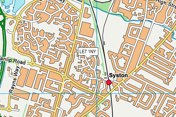 LE7 1NY map - OS VectorMap District (Ordnance Survey)