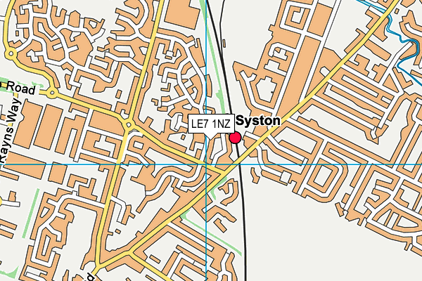 LE7 1NZ map - OS VectorMap District (Ordnance Survey)