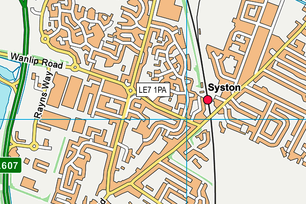 LE7 1PA map - OS VectorMap District (Ordnance Survey)