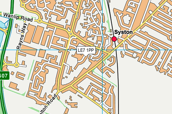 LE7 1PP map - OS VectorMap District (Ordnance Survey)