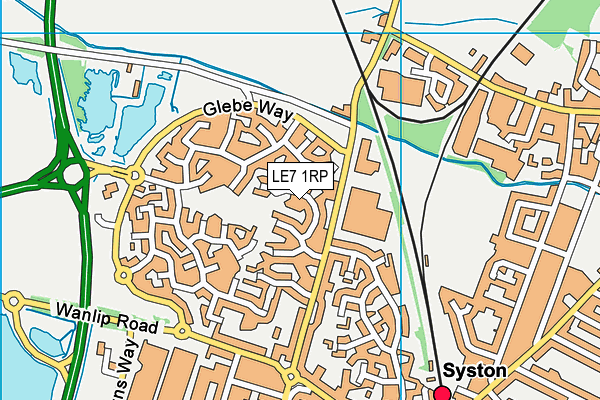 LE7 1RP map - OS VectorMap District (Ordnance Survey)