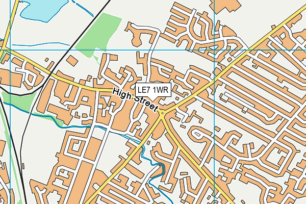 LE7 1WR map - OS VectorMap District (Ordnance Survey)