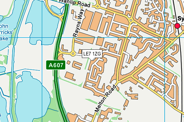 LE7 1ZG map - OS VectorMap District (Ordnance Survey)