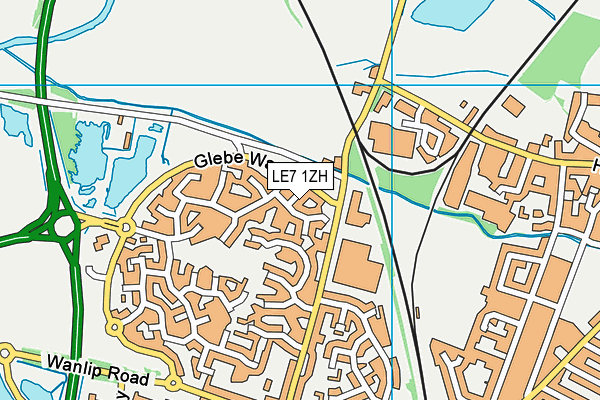 LE7 1ZH map - OS VectorMap District (Ordnance Survey)