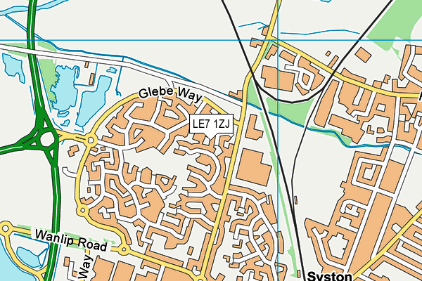 LE7 1ZJ map - OS VectorMap District (Ordnance Survey)