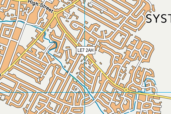 LE7 2AH map - OS VectorMap District (Ordnance Survey)