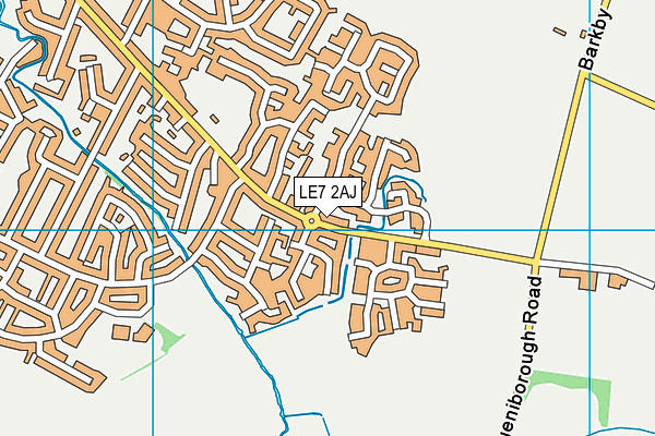 LE7 2AJ map - OS VectorMap District (Ordnance Survey)