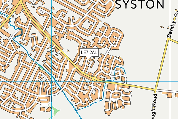 LE7 2AL map - OS VectorMap District (Ordnance Survey)