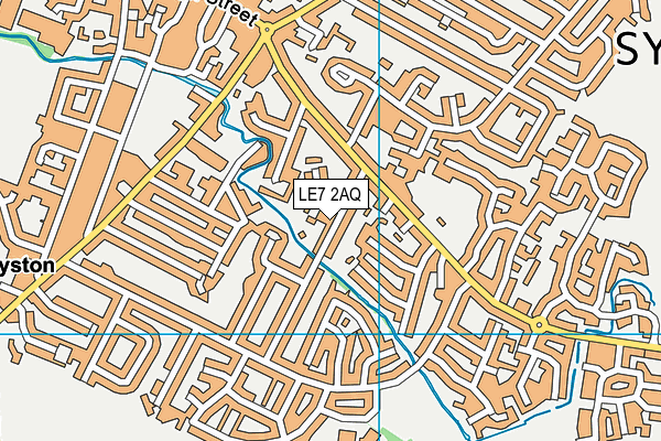 LE7 2AQ map - OS VectorMap District (Ordnance Survey)